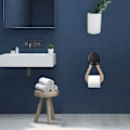 Miniatyrbillede 3 af 5: Toiletpapirholder, Toilet Rulleholder med Telefonhylde, 304 Rustfrit Stål, Ingen Boring Vægmontering til Badeværelse (Linen)