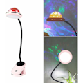 Miniatyrbilde 1 av 5: Klipslampe for barn, USB-oppladbar LED-klipsleselampe med stjerneprojeksjon, 360° berøringsdimmbar svanehals-sengelampe (rosa)