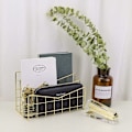 Miniatyrbilde 2 av 5: Brevkurv Papirbrett Rose Gull Skrivebord Organizer 3 Rom Organizer System Håndlaget Dokumentbrett Metall Dekorativ Oppbevaring Rom for Konvolutter