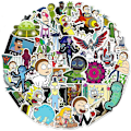 Pikkukuva 1 / 4: Rick and Morty -akvarellivedekalit, 50 kpl, vedenpitävät ja UV-kestävät, täydelliset kaikkiin laitteisiisi