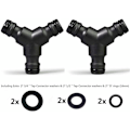 Miniatyrbillede 2 af 5: Plastik Snap-on Slangedeler (3-vejs) Y Hanhave Slangekobling Y Fitting 2-pak