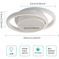 Miniatyrbillede 5 af 5: LED-loftslampe, rund loftslampe 32W 2500lm, moderne loftslampe til entre, soveværelse, køkken, stue, køligt hvidt 6000K, længde 34c