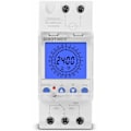 Miniatyrbilde 2 av 5: Elektronisk klokke med LCD-skjerm - 24 timers programmerbar timer - Intelligent analog bryter - DIN-skinne