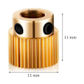Pikkukuva 2 / 5: 3D-tulostimen osat Extruder-pyörän veto 26 hampainen vaihde Messinkivaihde Yhteensopiva