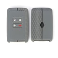 Miniatyrbild 1 av 5: Nyckelskydd för Renault Smart Key 4-knapp (endast Keyless Go) - Mjukt silikonfodral (Mörkgrå (Svart linje))