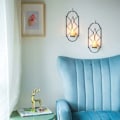 Miniatyrbild 2 av 3: Set med 2 ljusstakar Tealight Ljusstake Väggmonterad Metall Väggmonterad Ljusstakehållare för Vägg Sovrum Badrum Vardagsrumsdekoration,