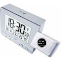 Miniatyrbillede 4 af 4: Projektionsure, Elektronisk Vækkeur med Dobbelt Alarm, 12/24 Timer, Dato, Indendørs Temperatur- og Fugtighedsindikator (Sølv)-