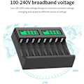 Miniatyrbillede 5 af 5: Batterilader LCD-skærm 8 slots Intelligent Smart Ladere til AA/AAA NiCd NiMh Genopladelige Batterier AA AAA Lade...