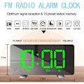 Miniatyrbillede 4 af 5: Digital vækkeur, dobbelt vækkeurradio med opladningsport, lyssensor Snooze-tid justerbar natbord D