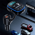 Miniatyrbillede 3 af 5: Bluetooth FM-sender til bil, Louder HiFi Bass-mikrofon, 30W PD + QC-adapter 3.0 med 7 farver LED