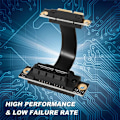 Miniatyrbillede 5 af 5: PCIE X1 Dobbelt PCIe 3.0 Forlængelseskabel 90 Grader Højre Vinkel, 8Gbps PCI Express 1X Kort - 5CM