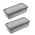 Bestickbricka med lock, bestickförvaring med lock i plast, besticklådearrangör, bestickförvaringsbehållare B