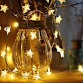 Miniatyrbillede 1 af 5: Stjernelysstreng, 6M 40 stk LED Batteridrevet Feelysslyng til Jul Soveværelse Indendørs og Udendørs Rum (Varmt Hvidt)
