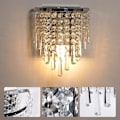 Miniatyrbilde 2 av 5: Moderne Krystallvegglampe K9 Innendørs Vegglampe Krystall Kromfinish Rustfritt Stål Lampebase E14 for Soverom Stue Gård Trapp Jenterom