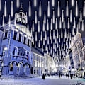 Miniatyrbillede 2 af 5: Fe-lyskæder, 30 cm 8-rørs meteorregnlys udendørs IP44 juledekorationstrælys udendørs brusebad regnlygter til hjemmetræhavejul