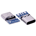 Pikkukuva 2 / 5: 10 kpl sarja USB 3.1 tyypin C liitin 14-nastainen liitäntä läpireikä PCB 180 pystysuojaus USB-C1