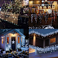 Miniatyrbilde 4 av 5: Utendørs solcelledlysslynge, 22M 200 LED vanntett solcelledlysslynge for jul 8 moduser dekorative for hage uteplass trær gjer hjemmefest bryllup