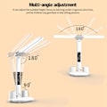Miniatyrbillede 2 af 5: LED-skrivebordslampe USB-dæmpbar berøringsfølsom sammenklappelig bordlampe med kalendertemperaturur nattelys til studielæselampe