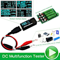 Miniatyrbillede 3 af 5: Batteritester/USB DC Voltmeter Ammeter 18650 Kapacitetsmåler Elektronisk belastningsafladningsmodstand Krokodilleklemmer Krokodilletråd