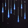 Miniatyrbilde 2 av 5: 10 Rør 30CM LED Meteor Regn Lys Solcelle Fairy Lys, Lyssterke Vanntette Utendørs Dusj Regn Lys for Jul Bryllup Fest Kveld Hjem Gran T