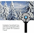 Miniatyrbild 5 av 5: Bärbar Handfläkt, Mini Handhållen Fläkt, USB Laddningsbar Vikbar Mini Fläktkylare 3 Hastighetsjusterbar Kylfläkt för Utomhusresor