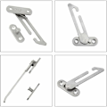 Miniatyrbilde 2 av 5: Sett med 2 UPVC vindusregulatorer - 304 rustfritt stål - med skruer - for venstre og høyre hånd vinduer