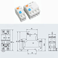 Miniatyrbilde 3 av 5: ID RCCB jordfeilbryter husholdning 220v trefase lekkasjebeskyttelse 32a63a med luftbryter kretsbryter (2p)