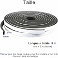Pikkukuva 2 / 5: Itsekiinnittyvä kumitiiviste 2 rullaa 12 mm (L) x 6 mm (K) x 8 m (P) Itsekiinnittyvä neopreenitiivistenauha Auton ikkunakehys Kolhuuntumaton Musta teippi