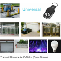 Miniatyrbilde 5 av 5: Fjernkontroll, elektrisk fjernkontroll, for garasjeport Universal fjernkontroll 270-433.92MHz med 4 dupliserte knapper (2 stk)