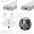 Miniatyrbillede 4 af 5: Sæt med 2 LED'er 10 LED'er Trådløs USB Genopladelig Magnetisk Bevægelsessensor 2 Lystilstande Bærbar. Skablys, backupboks, børnelys, ekstra