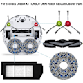 Miniatyrbilde 2 av 5: Reservedelersett for Ecovacs Deebot X1 Omni, X1 e Omni, X1 Turbo, T10 Turbo/Omni robotstøvsuger, 1 børste, 2 filtre, 6 sidebørster