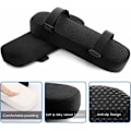 Miniatyrbilde 4 av 5: Sett med 2 ergonomiske kontorputer for albuer i mykt minnefoam, universell justerbar pute for armlene på stolen - svart