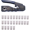 Miniatyrbillede 1 af 5: Ethernet RJ45 Pass Through Crimpværktøjssæt med CAT6 RJ45 Pass Through Ethernet 50U Modulære Stik Pakke med 25