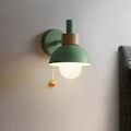 Miniatyrbillede 3 af 5: LED Vægskinne med Afbryder, Trævægslampe, Indendørsbelysning, Dekoration, Sengelampe, Soveværelse, Stue med Pære B