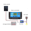 Miniatyrbilde 3 av 5: 30A 12V/24V Intelligent Batteri Solcellepanel Laderegulator med 5V Dual USB Port LCD Display (30A)