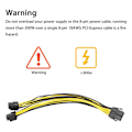 Miniatyrbillede 4 af 4: (5 Pak) 8-Pins PCI-E til 2x 6+2 PCIe PCI Express 5x Strømsdeler Kabel