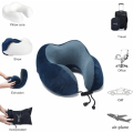 Miniatyrbillede 5 af 5: Rejsepude, Memory Foam Nakkepude, Hovedstøtte, Søvn, Hvile, Fly, Bil og Hjem, Blød Pude (Mørkeblå)
