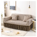 Miniatyrbild 1 av 5: Stretch Soffaöverdrag Skyddande 3D Bubbelgalleröverdrag Snyggt Högstretch Soffaöverdrag Hållbart Soffaöverdrag Möbelskydd 3-Sits 190-230cm Brun-