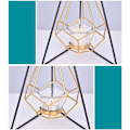Miniatyrbilde 4 av 5: Lysestakedekorasjon, geometrisk telysholder med glasskopp og displaystativ, geometrisk glasslysestake i metall, lysestaker for hjem