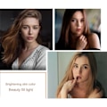 Miniatyrbillede 2 af 5: Mobiltelefon Fyld Flash Linse Lys Lampe Clip Tre Stop Dæmpning Mini Holdbar Praktisk 10 LED Selfie Ring Skønhed, Sort