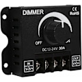 Miniatyrbillede 1 af 5: Bredt udvalg af dæmpningskontakt, ON/OFF-kontakt med sort aluminiumhus, maks. 30A dæmper, skiftecontroller til LED-strimmel enkelt farve (DC1224V)