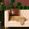 Miniatyrbilde 5 av 5: Set med 2 pynteputer i kunstskinn - brune moderne putetrekk kun for sofa seng hjemmeinnredning 18 x 18 tommer putetrekk 2-pakning
