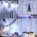 Miniatyrbilde 5 av 5: LumiChristmass gardin, 3 x 3M LED lysgardin 300LEDs, 8 lysmoduser, fjernkontrolltimer, vindusdekorasjon, bryllup, hage, rom (
