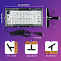Miniatyrbillede 4 af 5: 2 stk UV LED Projektor 100W Sort Lys IP65 Vandafvisende, Ultraviolet LED Lampe, Effektbelysning til Akvarium, Fest, Fluorescerende Maleri, Fluorescens