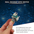 Miniatyrbild 4 av 5: EC11EBB24C03 Dubbel Encoder med Omkopplare 30 Positioneringsnummer 15 Puls Punkt Handtag 25Mm