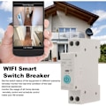 Miniatyrbilde 3 av 5: WiFi Smart Bryter Kretsbryter Telefon Fjernkontroll Smart Hjem Kretsbrytere Støtter Tidstyring Nedtelling Tidssløyfe (16A)