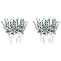 Miniatyrbilde 1 av 5: 48 stk kunstige eukalyptusblader stilker ekte grå grener for hjemmekontor bryllup bankett blomsteroppsats