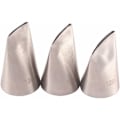 Miniatyrbilde 1 av 3: 3 stk Rose Pastry Nozzle, Rustfritt Stål Blomsterblad Nozzle for Kakedekorasjon-
