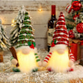 Miniatyrbillede 4 af 5: Juledukke Slæde Elf Ski Gnome med LED Lys Rudolph Julepynt til Julegaver Nytår 29 cm Grøn