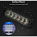Miniatyrbilde 3 av 5: 4-pakke - Ultratynn Blå 6 LED Strobe Lys - LED Lyslist Mini Nødlyslist 18 Blinkende Moduser 12V-24V for Universelt Kjøretøy eller Lastebil